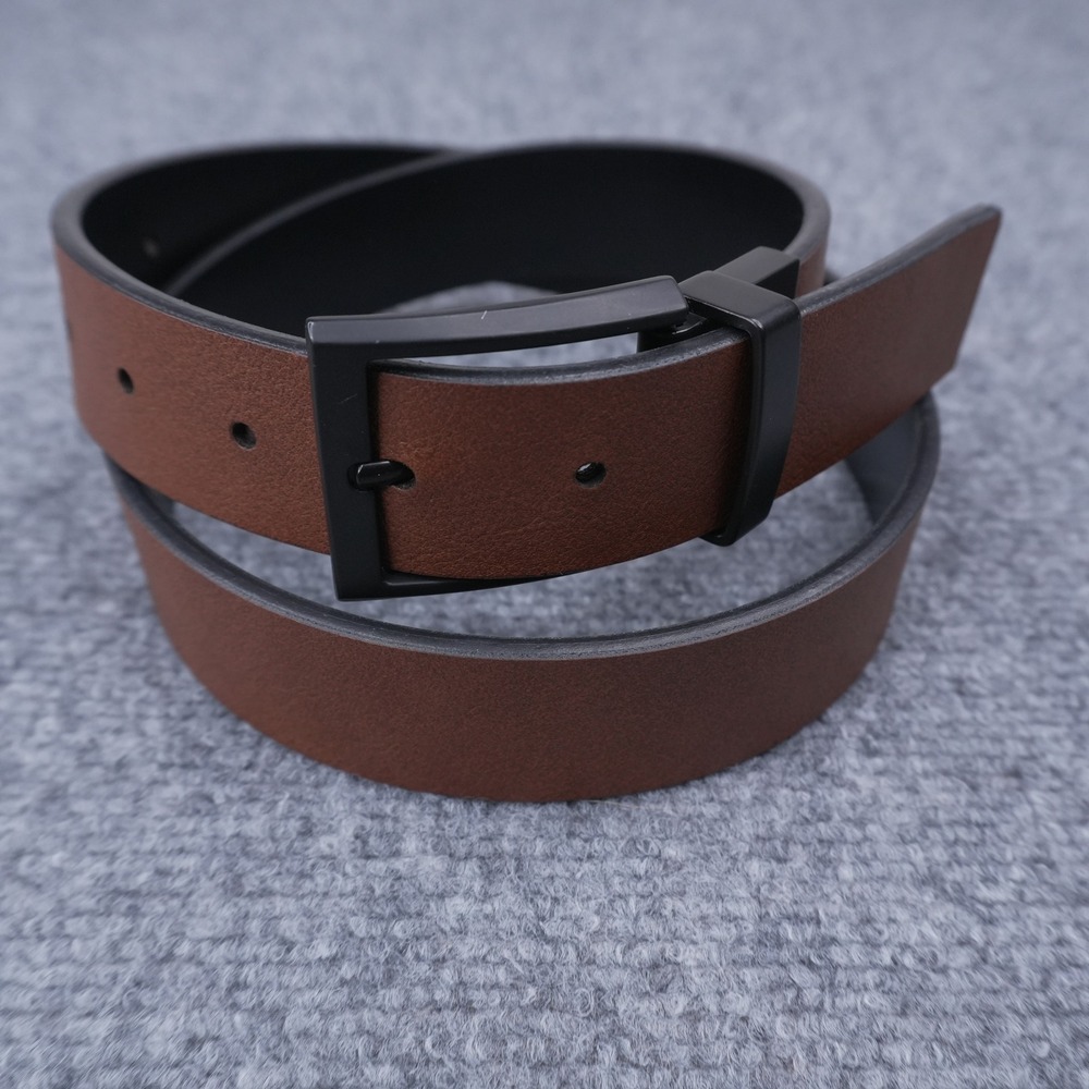 Swiss Gear Reversible Belt Mens 32" Brown Black Matte Buckle Faux Leather